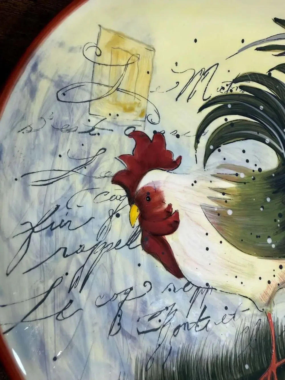 Certified International Susan Winget Le Rooster Dinner Plate 11 Inch Multi